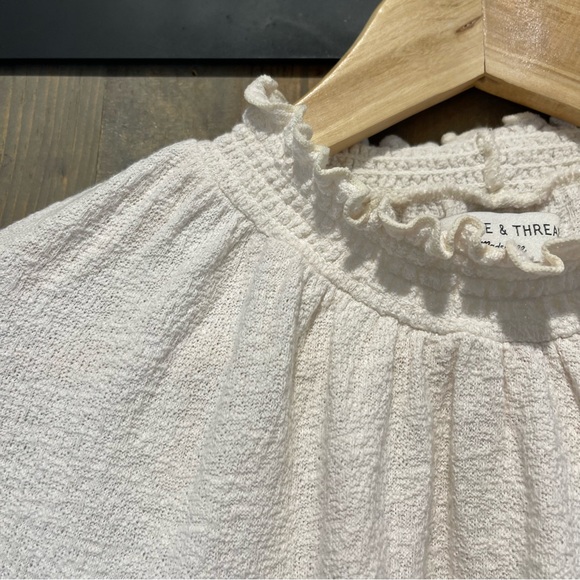 Madewell Texture & Thread Ruffle Neck Bell Sleeve Top - Picture 7 of 7